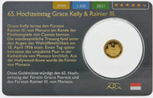 Sammlermünzen Reppa Goldmünze Grace Kelly & Fürst Rainer
