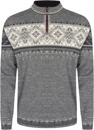 Dale of Norway Men's Blyfjell Knit Sweater Smoke DrkCharc OffWhite LgtCha Långärmade vardagströjor S