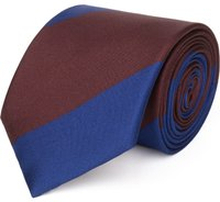 Cravatta su misura, Lanieri, Blu e Bordeaux Regimental in twill di Seta, Quattro Stagioni | Lanieri
