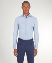 Camicia da uomo su misura, Alfatex, Azzurra in Pin Point di Cotone, Quattro Stagioni | Lanieri