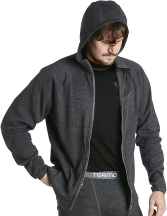 Termo Men's Full-Zip Hoodie Grey Melange Underställströjor XL