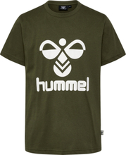 Hummel Kids' hmlTRES T-Shirt Short Sleeve Olive Night Kortermede trøyer 128
