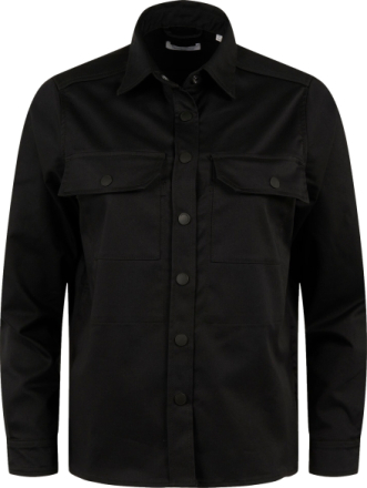 Knowledge Cotton Apparel Women's Lillian Utility Overshirt Black Jet Långärmade skjortor M