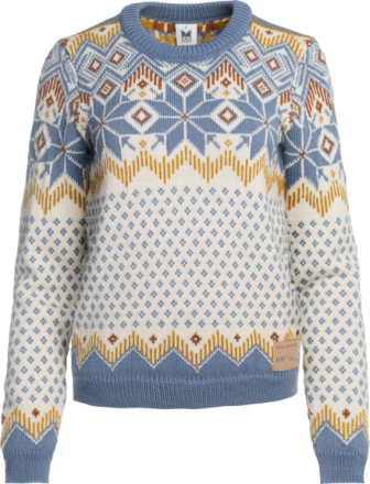 Dale of Norway Women's Vilja Sweater OffWhite Blueshadow Mustard Långärmade vardagströjor XL