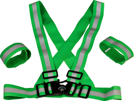 Nordic Grip Kids' Reflective Cross Belt Incl. 2 Band Green Övriga lampor Junior