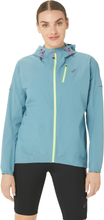 Asics Women's Fujitrail Waterproof Jacket Gris Blue Treningsjakker XL