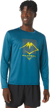 Asics Men's Fujitrail Logo Long Sleeve Top Ink Teal Långärmade träningströjor XS