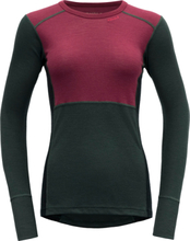 Devold Women's Lauparen Merino 190 Shirt BEETROOT/WOODS/INK Undertøy overdel XS