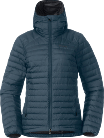 Bergans Women's Lava Light Down Jacket With Hood Orion Blue Dunjakker mellomlag XL