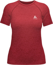 Odlo Women's T-shirt Crew Neck S/S Essential Seamless American Beauty Melange Kortermede treningstrøyer L