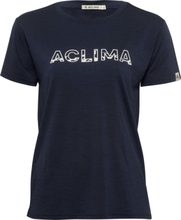 Aclima Aclima Women's LightWool 140 Classic Tee Logo Navy Blazer Kortermede trøyer S