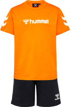 Hummel Hummel Hmlnovet Shorts Set Persimmon Orange Kortärmade träningströjor 116