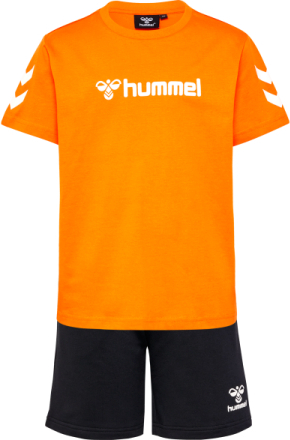 Hummel Hummel Hmlnovet Shorts Set Persimmon Orange Kortärmade träningströjor 164