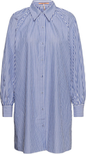 Crispy Organic Cotton Shirt Dress With Gathers At Neckline Kort Kjole Blue Scotch & Soda