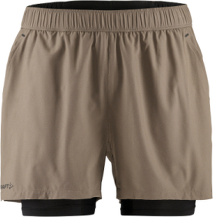 Craft Men's Adv Essence 2-in-1 Stretch Shorts Dk Clay Träningsshorts XL