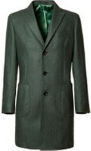 Cappotto da uomo su misura, Tessitura di Quaregna, Traveller Verde Macro Spigato, Quattro Stagioni | Lanieri
