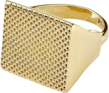 Pulse Recycled Signet Ring Gold-Plated Ring Smykker Gull Pilgrim*Betinget Tilbud