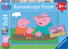 Peppa Gris 2X24P Toys Puzzles And Games Puzzles Classic Puzzles Multi/mønstret Ravensburger*Betinget Tilbud