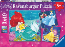 Wd Prinsesser 3X49P Toys Puzzles And Games Puzzles Classic Puzzles Multi/mønstret Ravensburger*Betinget Tilbud