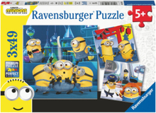 Minions 2 3X49P Toys Puzzles And Games Puzzles Classic Puzzles Multi/mønstret Ravensburger*Betinget Tilbud