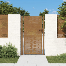 vidaXL Cancello da Giardino 105x180 cm Acciaio Corten Design Quadrato