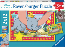 Disney Dyr 2X12P Toys Puzzles And Games Puzzles Classic Puzzles Multi/mønstret Ravensburger*Betinget Tilbud