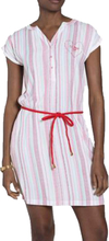 TOM TAILOR POLO TEAM Woven Striped Damen Mini-Kleid mit Gürtel 72680429 Weiß/Bunt
