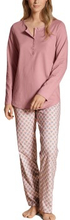 Calida Lovely Nights Pyjama Button Tab Rosa Mønster bomuld Small Dame