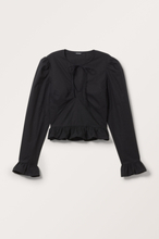 Cropped Fitted Blouse - Black