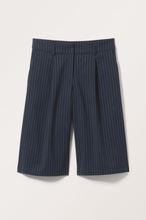 Cropped Twill Suit Trousers - Blue
