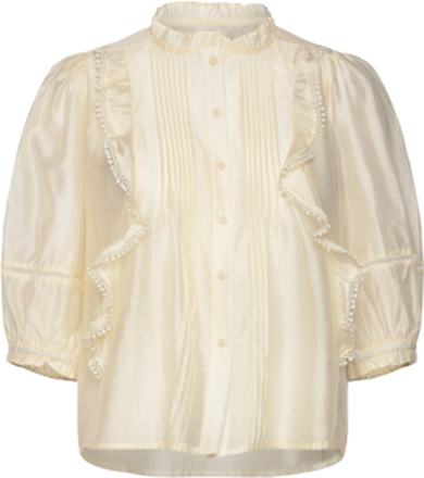 Vidall Shirt 3/4 Tops Blouses Short-sleeved Cream Lollys Laundry