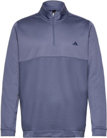 Textured Q Zip Sport Sweatshirts & Hoodies Sweatshirts Blue Adidas Golf