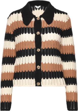 Objwasi L/S Knit Cardigan 131 Tops Knitwear Cardigans Brown Object