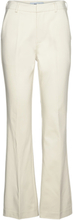 Msdexa Mid Waisted Flared Pant Bottoms Trousers Flared Cream Minus