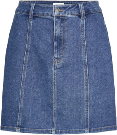 Objcarol Denim Short Skirt 132 Kort Nederdel Blue Object