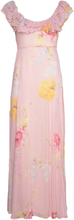 "Dotted Georgette Maxi Dress Dresses Summer Dresses Pink By Ti Mo"