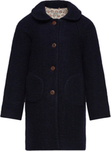 Coat Double Layer Wool Outerwear Jackets & Coats Coats Navy Huttelihut