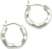 Bolded Wavy Earrings Silver Accessories Jewellery Earrings Hoops Silver Syster P