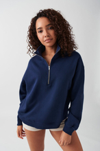 Gina Tricot - Zip sweater - Collegegensere - Blue - XS - Female