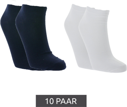 10 Paar spirit of colours nachhaltige Sneaker-Socken OEKO-TEX Standard 100 zertifiziert bequeme Strümpfe aus Bio-Baumwolle Weiß/Navy