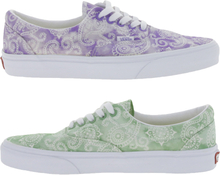 VANS ERA Sneaker Canvas-Schuhe für Damen und Herren mit Paisley-Muster Lila/Weiß oder Grün/Weiß