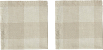 Chess Napkin - Pack Of 2 Home Textiles Kitchen Textiles Napkins Cloth Napkins Beige OYOY Living Design