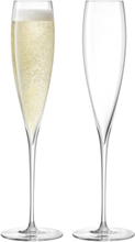 Savoy Champagne Flute Set 2 Home Tableware Glass Champagne Glass Nude LSA International