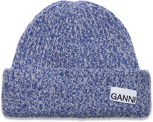 Structured Rib Knit Accessories Accessories Headwear Beanies Blue Ganni