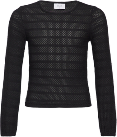 Alisch Top Tops T-shirts Long-sleeved T-Skjorte Black Grunt
