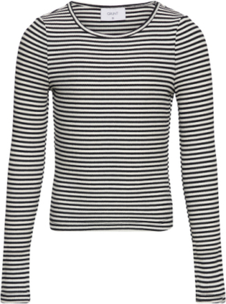 Gordo Rib Top Tops T-shirts Long-sleeved T-Skjorte Multi/patterned Grunt
