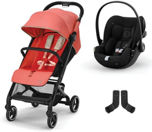 cybex GOLD Buggy Beezy Hibiscus Red inklusive Cloud G autostol i-Size Moon Black og Adapter