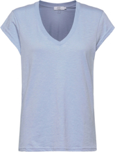 Cc Heart Basic V-Neck T-Shirt T-shirts & Tops Short-sleeved Blå Coster Copenhagen*Betinget Tilbud