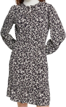 ESPRIT Mini-Kleid Langarm-Kleid mit geometrischen Allover-Print 92253035 Weiß/Schwarz