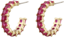 Rome Oval Ear Accessories Jewellery Earrings Hoops Pink SNÖ Of Sweden